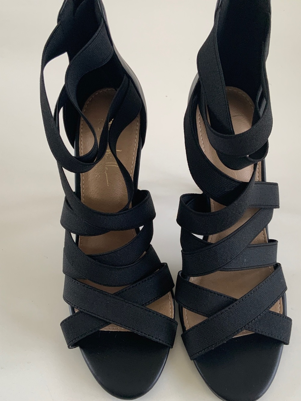 Nicole Miller Black Strappy High Heel Sandals